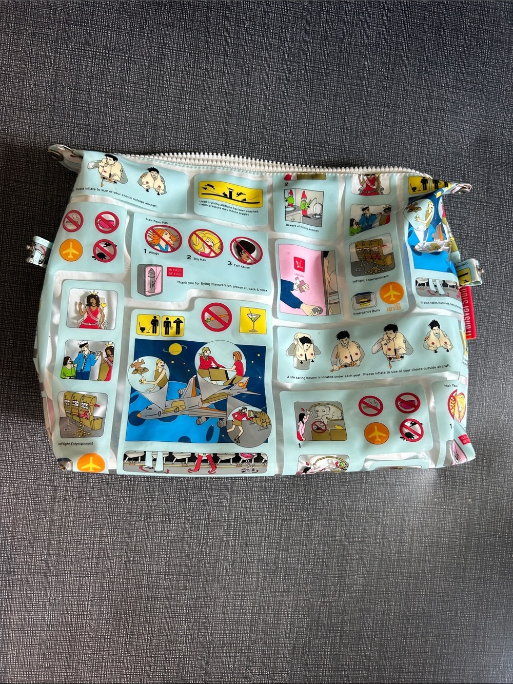 Trans Version rude air plane humor travel bag Y2K